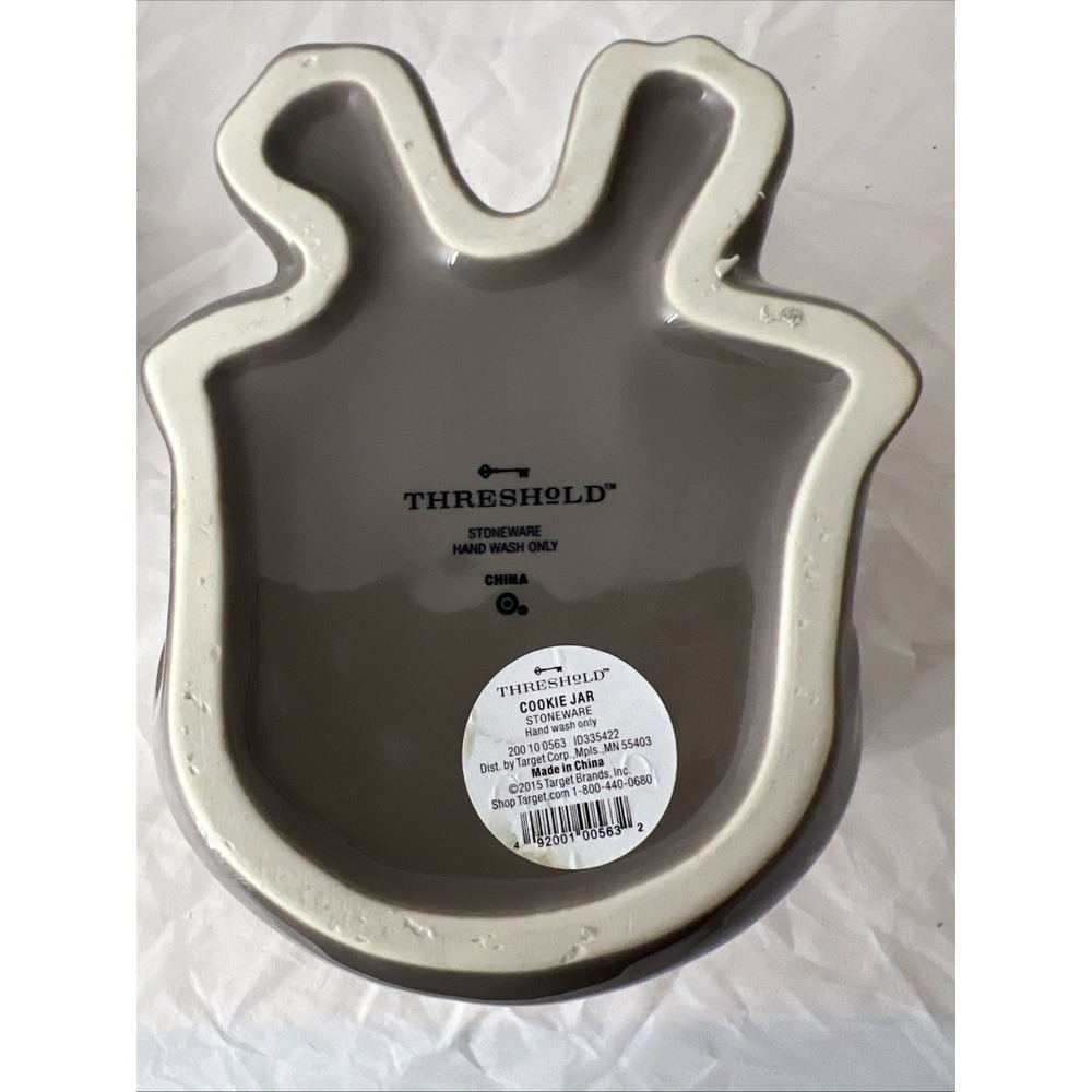Hippopotamus Hippo Cookie Jar by Threshold Gray / Brown Target Stoneware 2015 - Picture 6 of 8